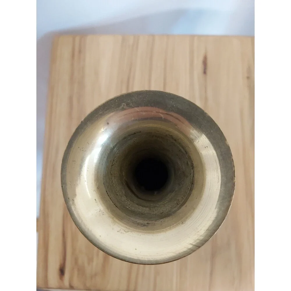 Vintage Brass Vase Red And Black Enamel Work